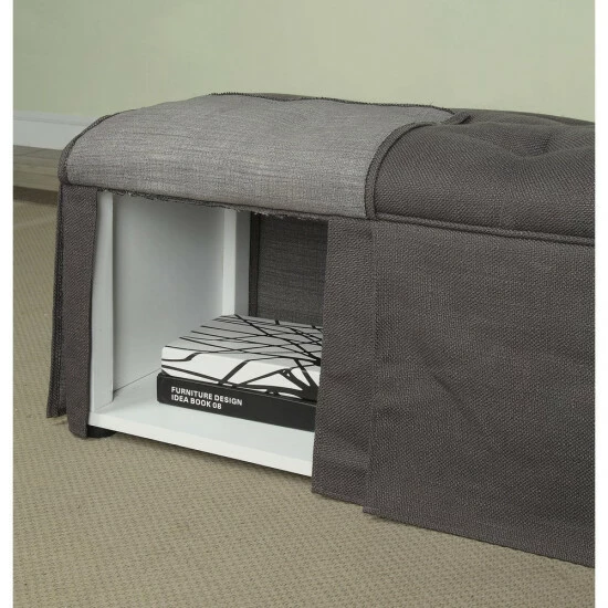 Promo ❤️ Furniture Of America Hald Traditional Solid Wood Storage Bench Blue 🥰 - Image 5