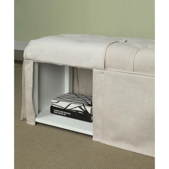 Promo ❤️ Furniture Of America Hald Traditional Solid Wood Storage Bench Blue 🥰 - Image 7