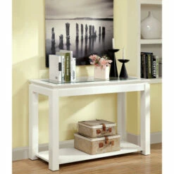 Best reviews of 😀 Furniture Of America Dia Modern 48-inch Glossy 1-shelf Sofa Table White 👏