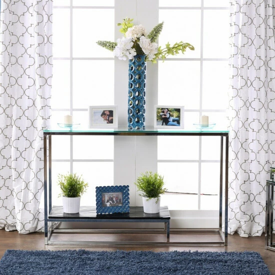 Buy 👍 Furniture Of America Deitie Modern 48-inch 1-shelf Chrome Sofa Table White ❤️ - Image 7