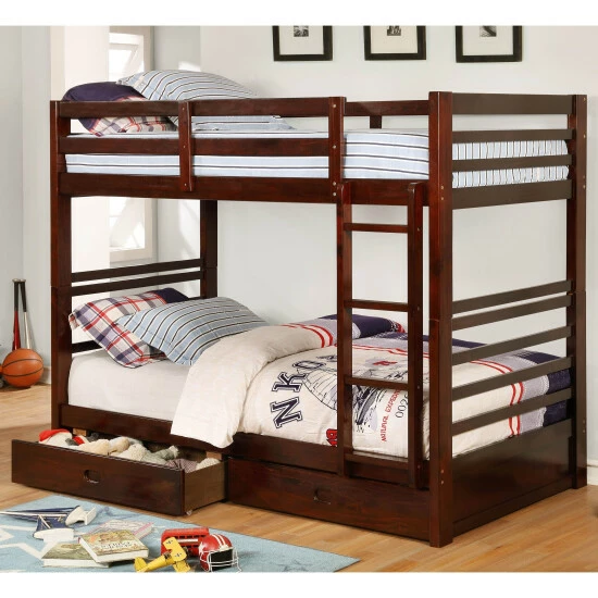 Cheap π₯° Furniture Of America Naur Traditional Twin/Twin 2-piece Bunk Bed Set Black βοΈ - Image 2