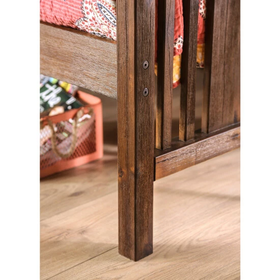 Best Sale π Furniture Of America Bosa Rustic Walnut Solid Wood Slatted Daybed π₯ - Image 3