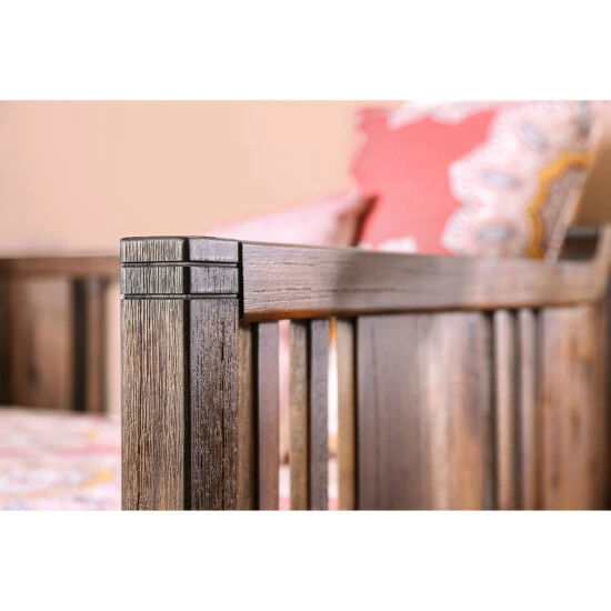 Best Sale π Furniture Of America Bosa Rustic Walnut Solid Wood Slatted Daybed π₯ - Image 4