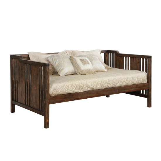 Best Sale π Furniture Of America Bosa Rustic Walnut Solid Wood Slatted Daybed π₯ - Image 7