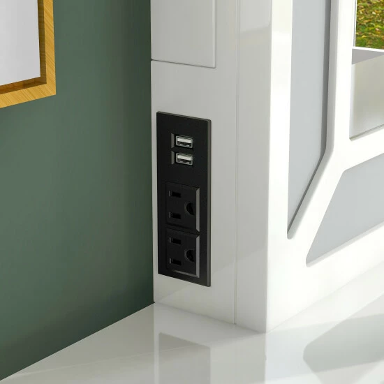 Deals 🛒 Furniture Of America Roseanne Luminous White LED Vanity Set With USB 🧨 - Image 3