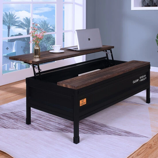 Discount ✨ Furniture Of America Orya Urban Black 47-inch Lift-Top Coffee Table 👏