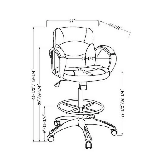 Coupon 🎉 Furniture Of America Dean Black Height Adjustable Ergonomic Desk Chair 🔔 - Image 6