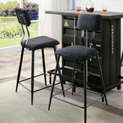 Promo 👍 Furniture Of America Recklawe Industrial Black Bar Chairs (Set Of 2) ❤️