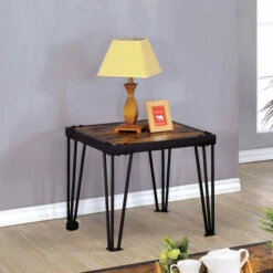 Wholesale 🔥 Furniture Of America Fizi Urban Black 16-inch Wood Square Side Table ✔️