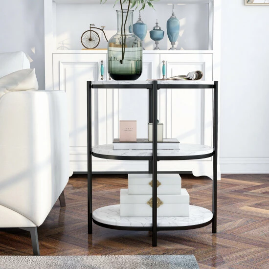 Best deal 💯 Furniture Of America Grint Contemporary 22-inch 2-shelf Side Table Matte Black 🧥 Coating 🌟 - Image 4