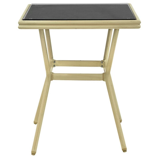 Brand new 👏 Sken Glass 28-inch Square Patio Dining Table By Furniture Of America Brown/natural Tone 🌟 - Image 5