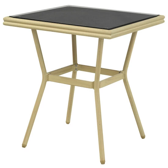 Brand new 👏 Sken Glass 28-inch Square Patio Dining Table By Furniture Of America Brown/natural Tone 🌟 - Image 7