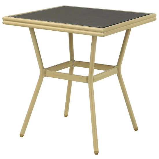 Brand new 👏 Sken Glass 28-inch Square Patio Dining Table By Furniture Of America Brown/natural Tone 🌟 - Image 8