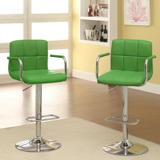 Hot Sale 👍 Furniture Of America Corvelli Adjustable Swivel Barstool (Set Of 2) Grey 🔔 - Image 3