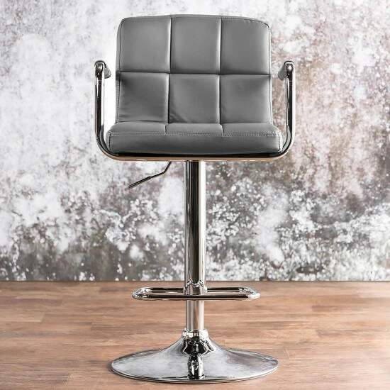 Hot Sale 👍 Furniture Of America Corvelli Adjustable Swivel Barstool (Set Of 2) Grey 🔔 - Image 6