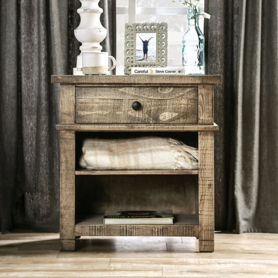 Coupon ๐ Furniture Of America Hamlyn Rustic Ash Brown 1-Drawer Nightstand ๐ฅฐ