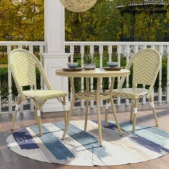 Best reviews of 🔥 Furniture Of America Ariel Natural Tone 32-inch 3-piece Bistro Set Yellow 💯