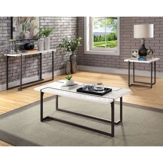 Discount โ Furniture Of America Tawl Contemporary White 47-inch Sofa Table ๐งจ - Image 2