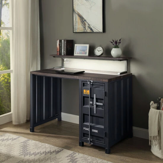 Deals โ๏ธ Furniture Of America Gridel Industrial Black Storage Computer Desk โ๏ธ - Image 2