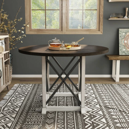 Flash Sale 🥰 Furniture Of America McFarlane Farmhouse Dark Walnut Dining Table 💯 - Image 2