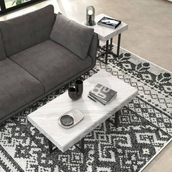 Cheap 😉 Granala Faux Marble Table Set With Drawers By Furniture Of America 🎉 - Image 2