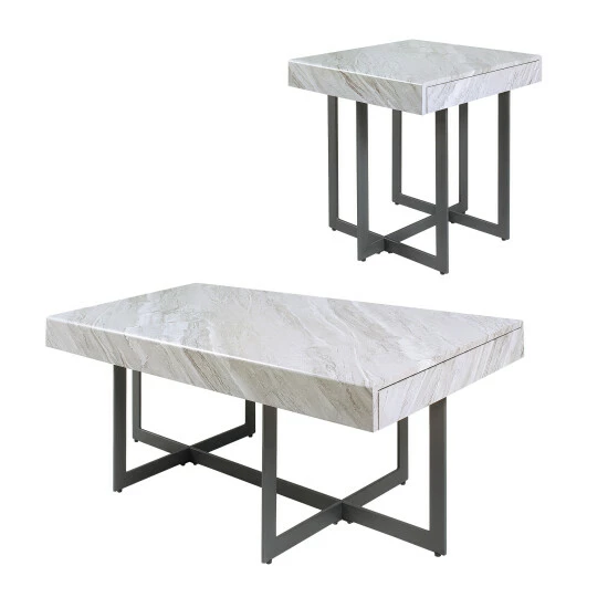 Cheap 😉 Granala Faux Marble Table Set With Drawers By Furniture Of America 🎉 - Image 3