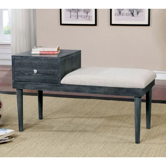 Best deal ✔️ Furniture Of America Jays Contemporary Grey Solid Wood Accent Bench ⌛ - Image 4