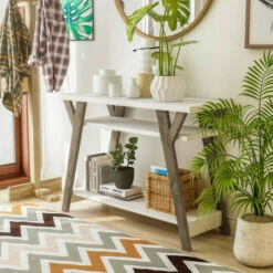 Best deal 😍 Furniture Of America Bima Contemporary White Open Console Table 🔔