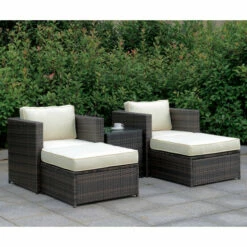 Outlet β Furniture Of America Jiba Contemporary Brown Cushioned Patio Set π