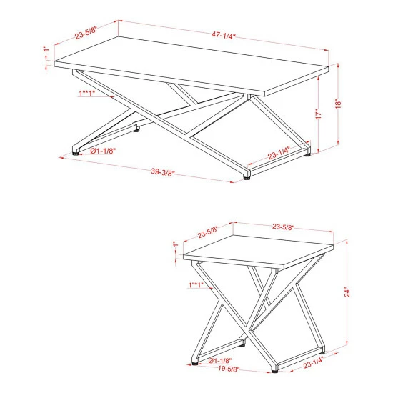 Wholesale 🌟 Furniture Of America Cano White Glam 2-Piece Living Room Table Set 🧨 - Image 6