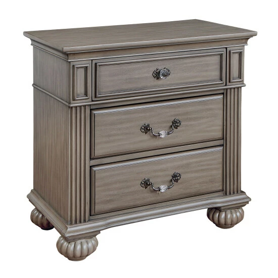 Budget 🛒 Furniture Of America Vame Traditional 3-Drawer Solid Wood Nightstand Dark Walnut 🔥 - Image 4
