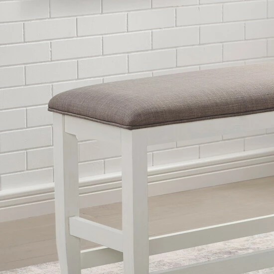 Flash Sale ❤️ Furniture Of America Zita Padded Counter Height Dining Bench Black - Beige Fabric ✨ - Image 7