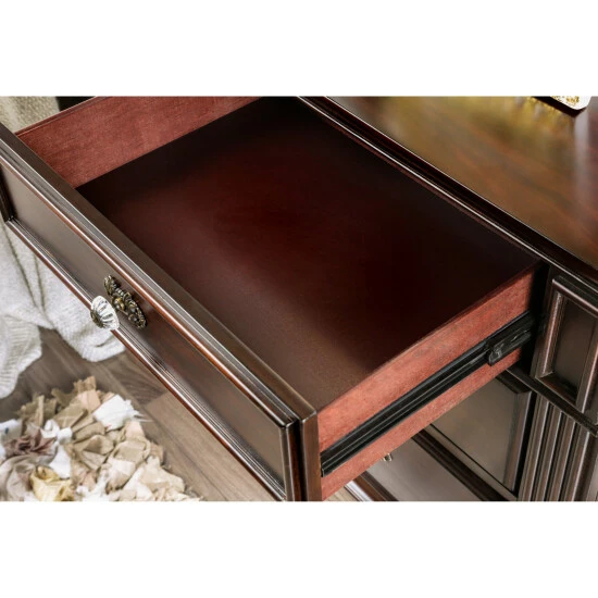 Budget 🛒 Furniture Of America Vame Traditional 3-Drawer Solid Wood Nightstand Dark Walnut 🔥 - Image 8