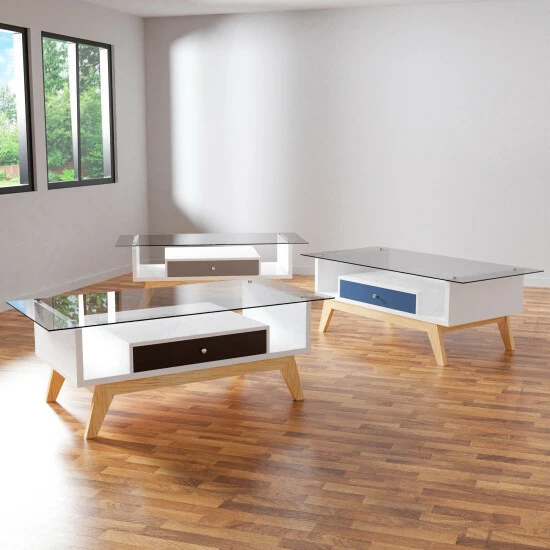 Buy ⌛ Furniture Of America Tevi Mid-century Modern 47-inch 1-shelf Coffee Table Navy 🔔 - Image 8