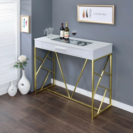 Coupon 🎉 Furniture Of America Hone Contemporary Metal 47-inch Bar Wine Table Black/chrome 🌟 - Image 5