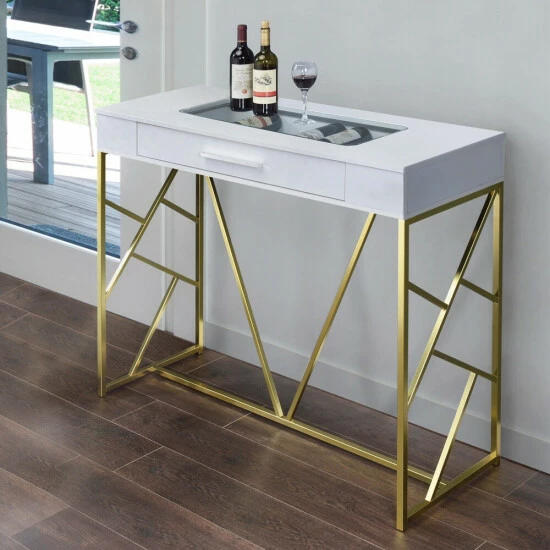 Coupon 🎉 Furniture Of America Hone Contemporary Metal 47-inch Bar Wine Table Black/chrome 🌟 - Image 6