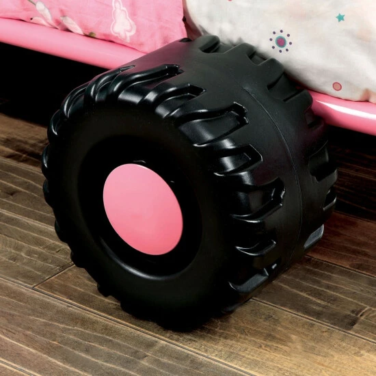 Wholesale ⌛ Furniture Of America Tere Novelty Twin Metal Racing Bed Frame Pink 🤩 - Image 4