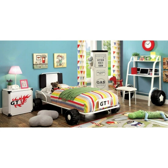 Wholesale ⌛ Furniture Of America Tere Novelty Twin Metal Racing Bed Frame Pink 🤩 - Image 8