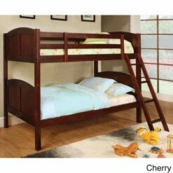 Deals 💯 Furniture Of America Dons Traditional Twin Over Twin Bunk Bed Cherry 🎉