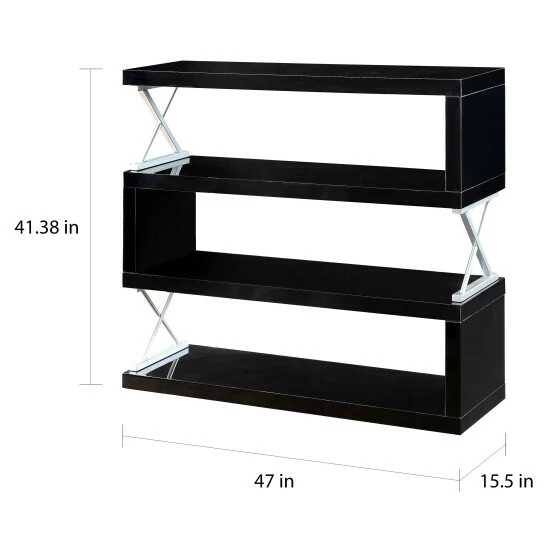 Best Sale ❤️ Furniture Of America Loop Contemporary Metal 4-tier Bookcase Grey 🛒 - Image 5