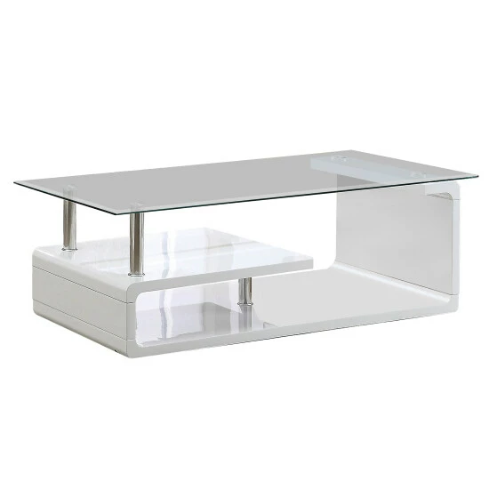 Best Sale ⭐ Furniture Of America Rost Contemporary White 47-inch 2-shelf Coffee Table 💯 - Image 3