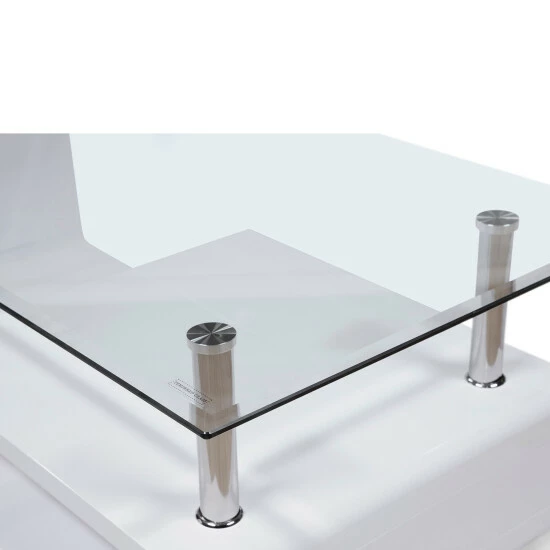 Best Sale ⭐ Furniture Of America Rost Contemporary White 47-inch 2-shelf Coffee Table 💯 - Image 4