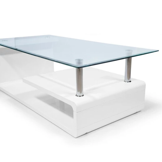 Best Sale ⭐ Furniture Of America Rost Contemporary White 47-inch 2-shelf Coffee Table 💯 - Image 5