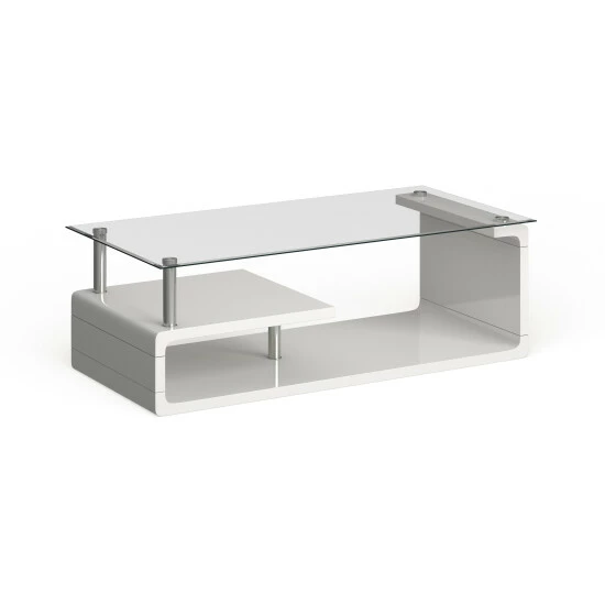 Best Sale ⭐ Furniture Of America Rost Contemporary White 47-inch 2-shelf Coffee Table 💯 - Image 6