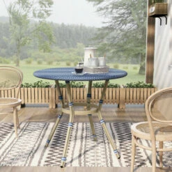 Best deal 🔔 Furniture Of America Lidia Blue 39.5-inch Outdoor Counter-Height Table ⌛