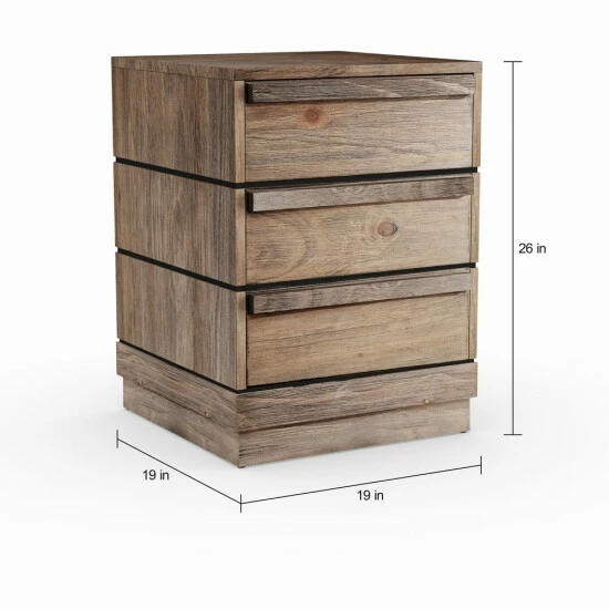 Best reviews of 🥰 Furniture Of America Emallson Rustic Natural Tone 3-drawer Nightstand 🧨 - Image 4