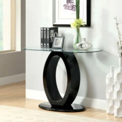 Brand new 👏 Furniture Of America Fyd Modern 47-inch Wood O-shaped Base Sofa Table Black 💯
