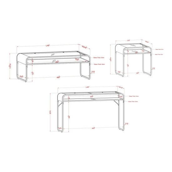 Buy 🔔 Furniture Of America Watler Gold 3-piece 48-inch 1-shelf Coffee Table Set 😀 - Image 5