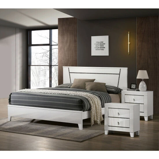 Buy 🥰 Furniture Of America Larking Contemporary Wood 3-Piece Bedroom Set Black 🧨 - Image 2