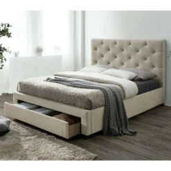 Cheapest 💯 Furniture Of America Malaer Transitional Tufted Storage Platform Bed Beige 🔥